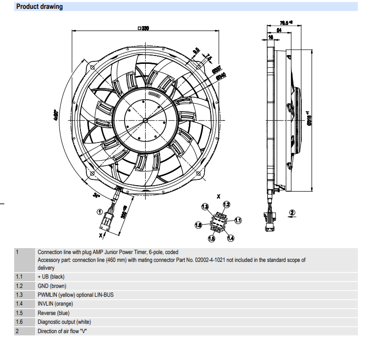 KingClima Condenser Fan for EBM W3G300-BV25-23